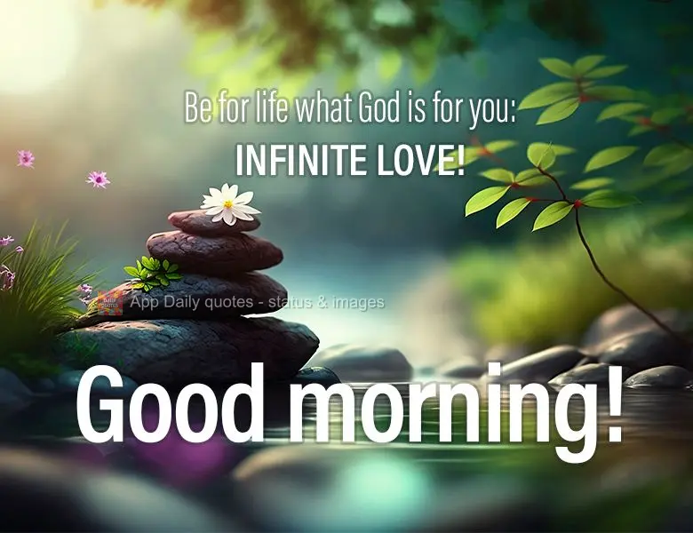 Be for life what God is for you: infinite love! Good morning!