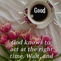 God knows to act at the right time. Wait, and believe that He will surprise you! Good morning!