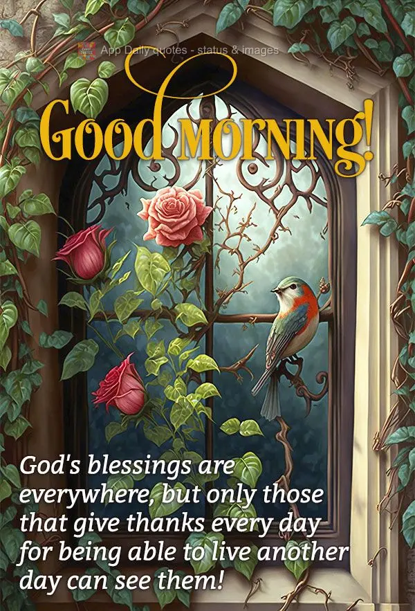 God's blessings are everywhere, but only people that give thanks every day for being able to live another day can see them! Good morning!