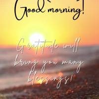 Gratitude will bring you many blessings! Good morning!