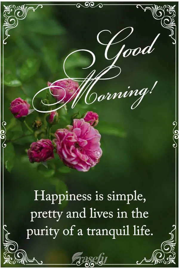 Happiness is simple, pretty, and lives in the purity of a tranquil life. Good morning!