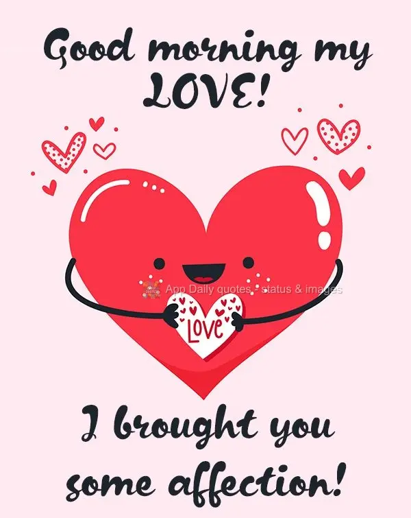 I brought you a little bit of affection! Good morning, my love!