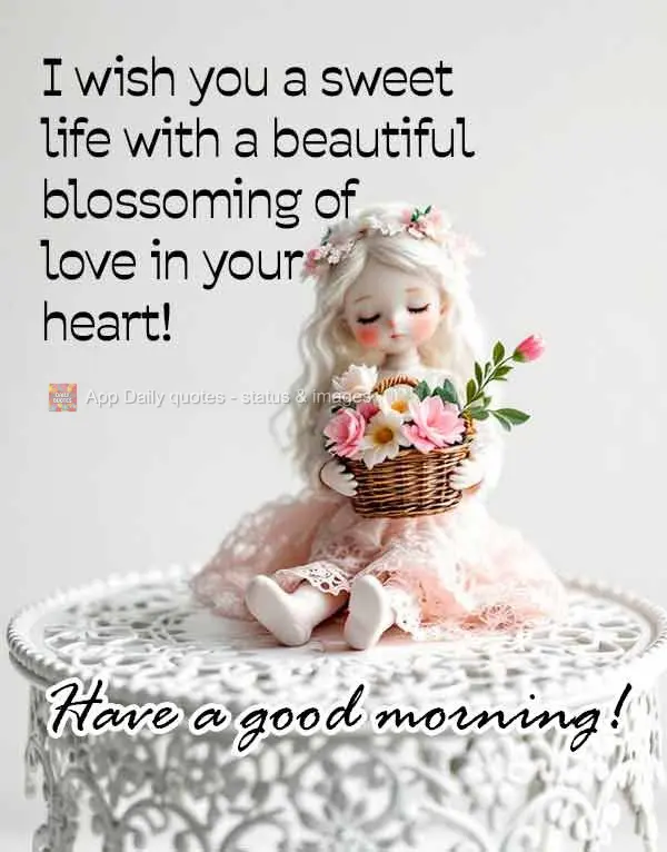 I wish you a sweet life with a beautiful blossoming of love in your heart! Have a good morning!