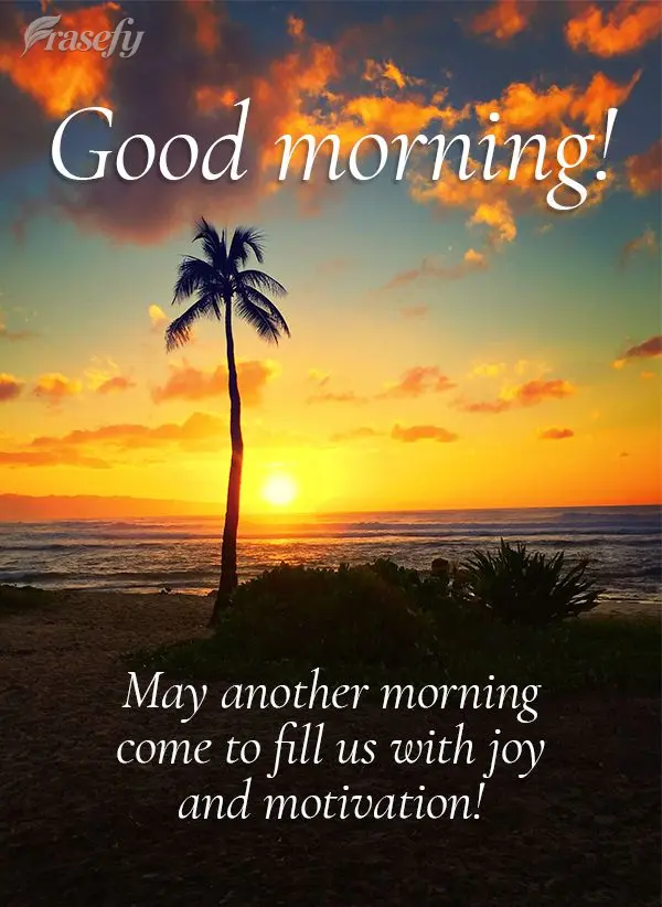 May another morning come to fill us with joy and motivation! Good morning!