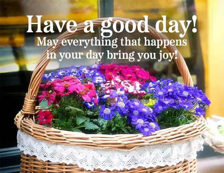May everything that happens in your day bring you joy! Have a good day!