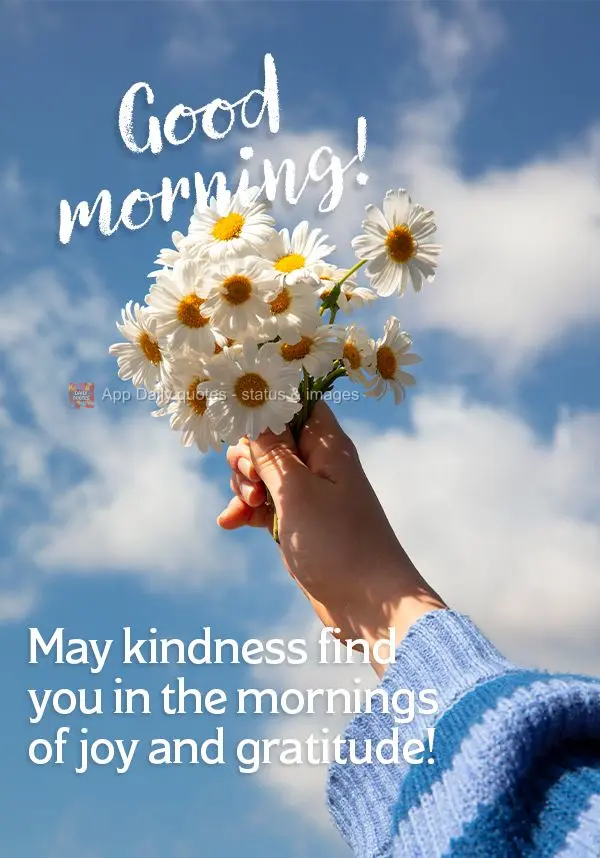 May kindness find you in the mornings of joy and gratitude! Good morning!