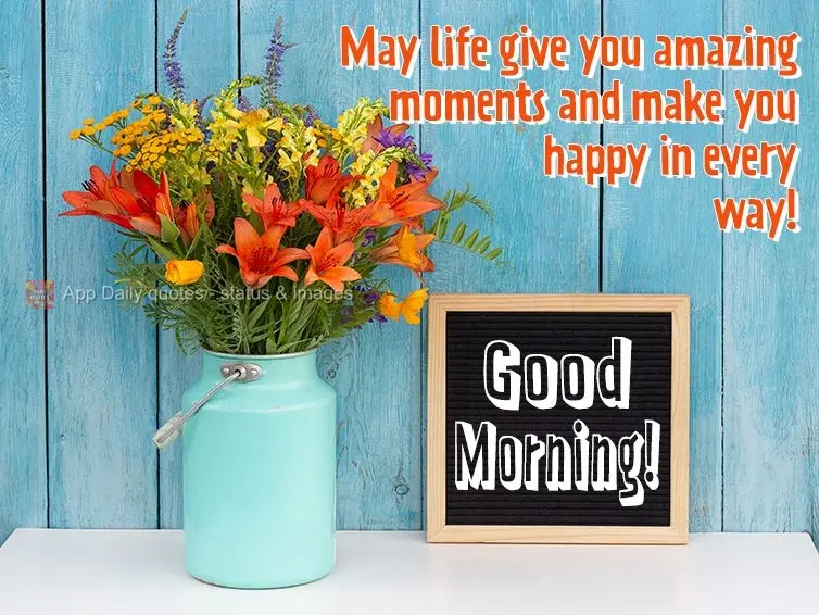 May life give you amazing moments and make you happy in every way! Good morning!