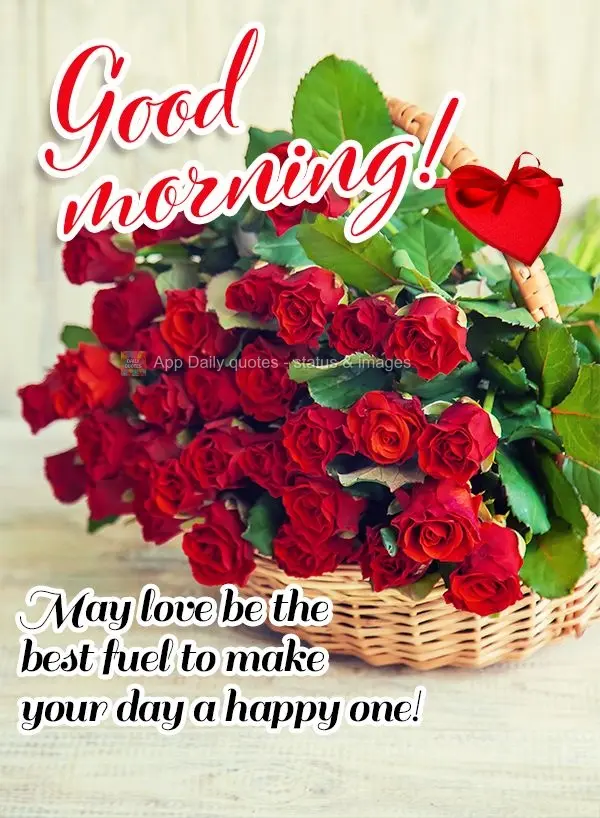May love be the fuel that makes your day a happy one! Good morning!