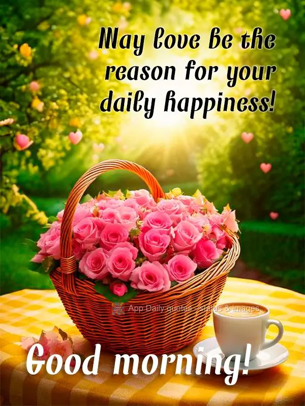 May love be the reason for your daily happiness! Good morning!
