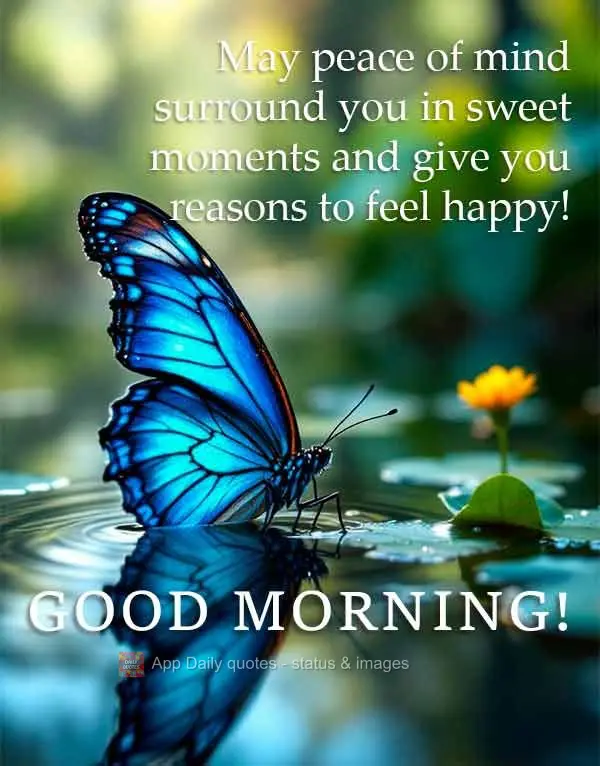 May peace of mind surround you in sweet moments and give you reasons to feel happy! Good morning!
