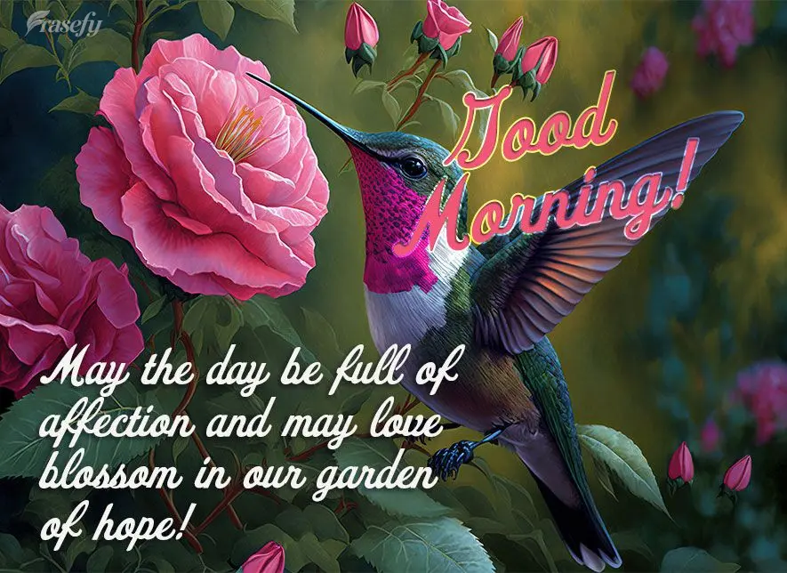 May the day be full of affection and may love blossom in our garden of hope! Good morning!