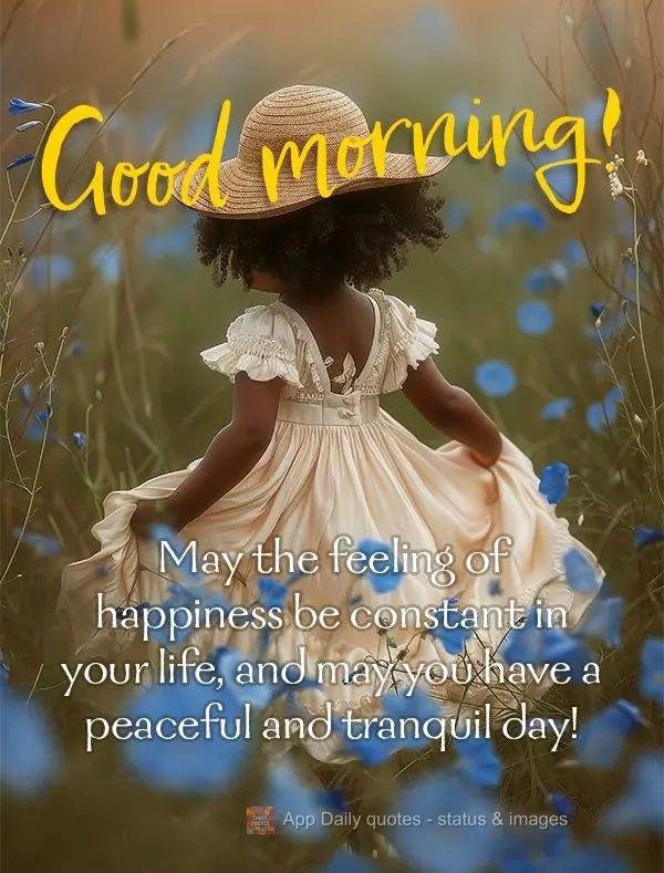 May the feeling of happiness be constant in your life, and may you have a peaceful and tranquil day! Good morning!