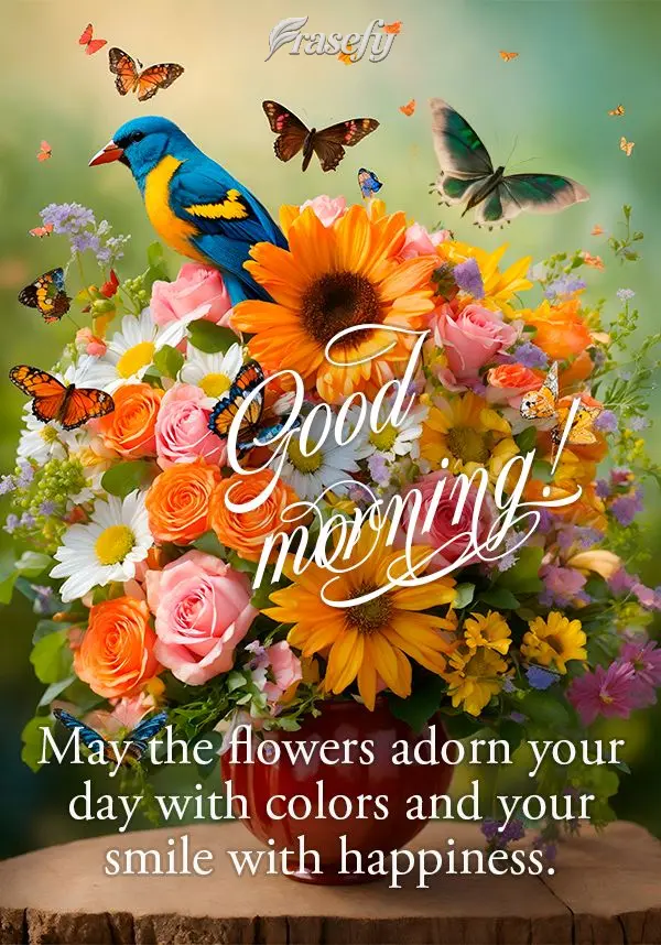 May the flowers adorn your day with colors and your smile with happiness. Good morning!