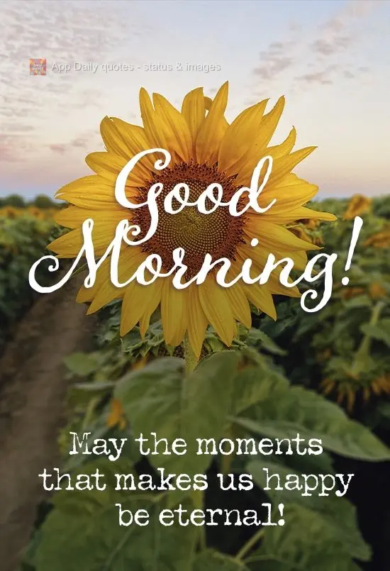 May the moments that makes us happy be eternal! Good morning!