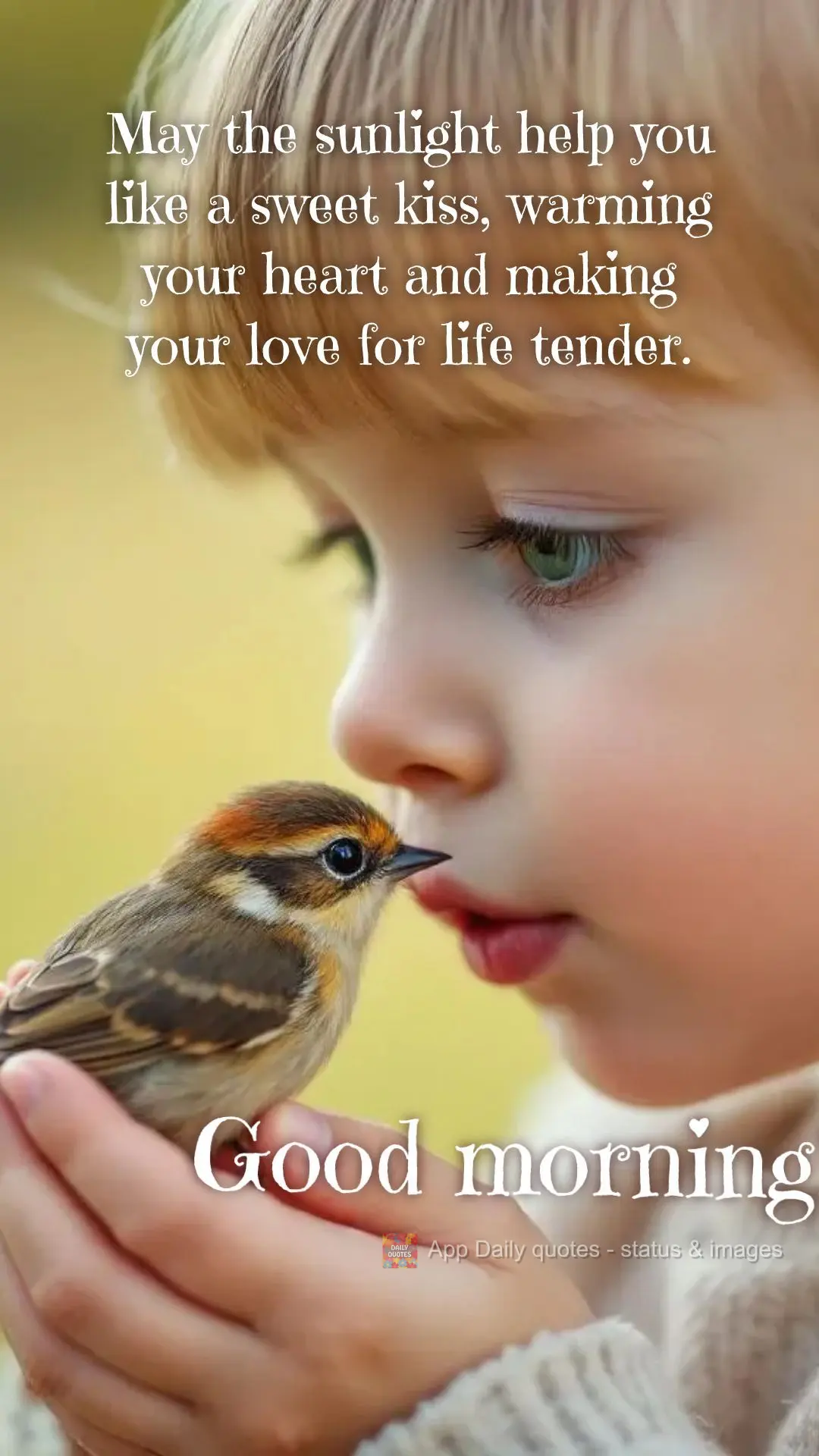 May the sunlight help you like a sweet kiss, warming your heart and making your love for life tender. Good morning!