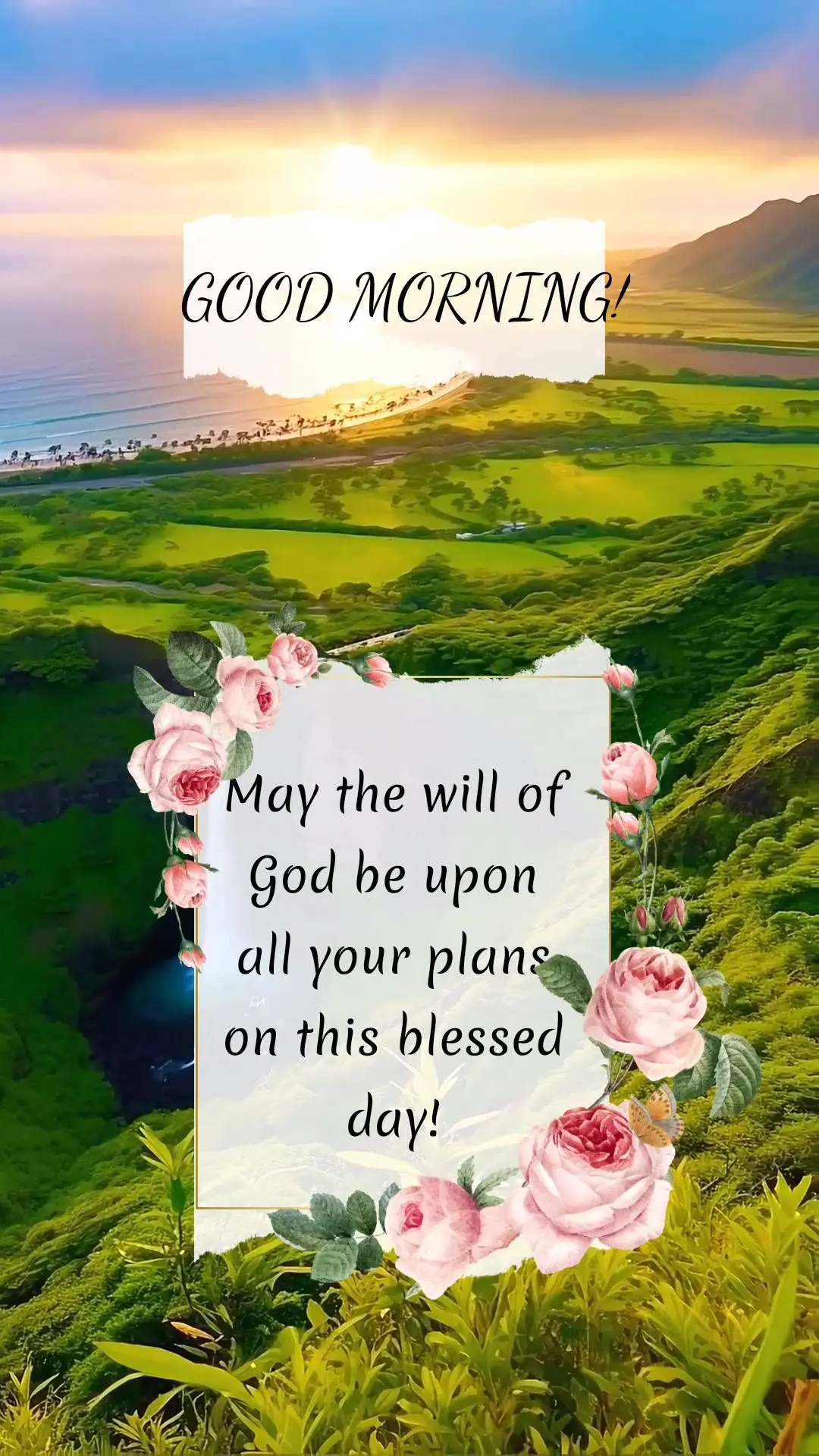 May the will of God be upon all your plans on this blessed day! GOOD MORNING!