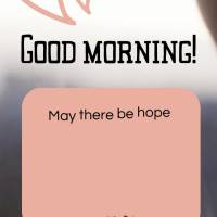 May there be hope and optimism for your adventures, courage for your battles, and faith for your heart! Good morning!