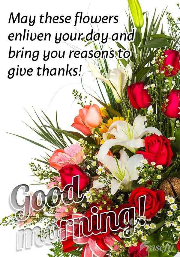 May these flowers enliven your day and bring you reasons to give thanks! Good morning!