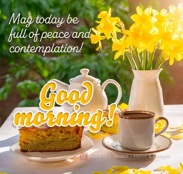 May today be full of peace and contemplation! Good morning!
