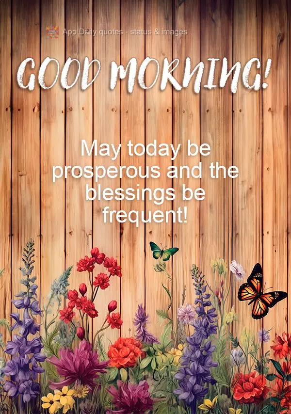 May today be prosperous and the blessings be frequent! Good morning!