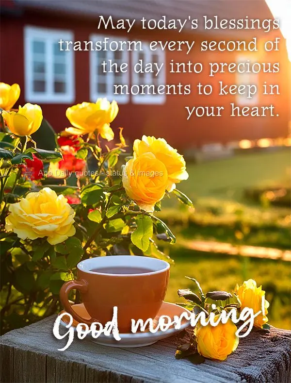 May today's blessings transform every second of the day into precious moments to keep in your heart. Good morning!