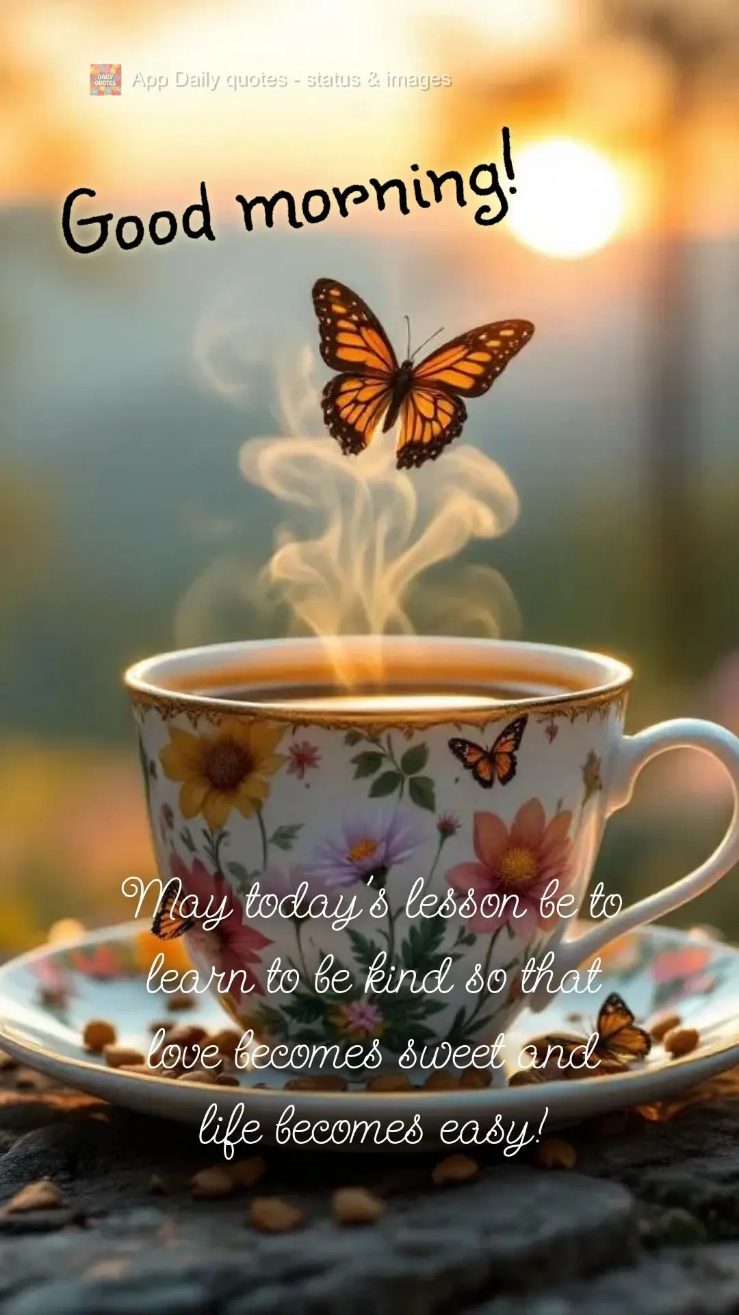 May today's lesson be to learn to be kind so that love becomes sweet and life becomes easy! Good morning!