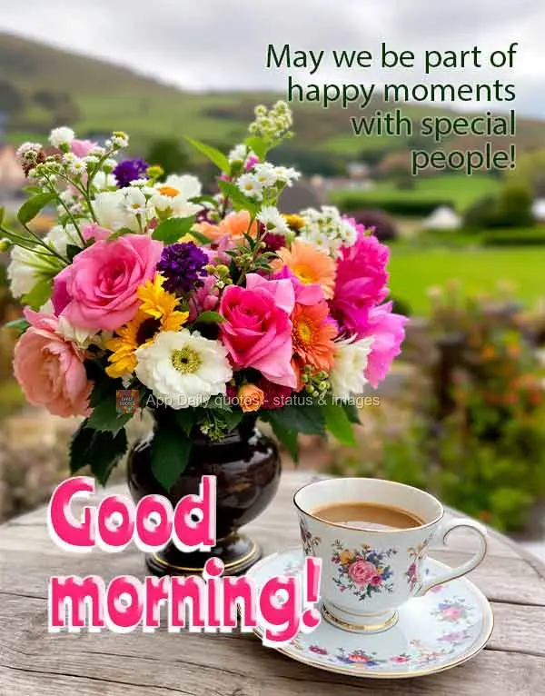 May we be part of happy moments with special people! Good morning!