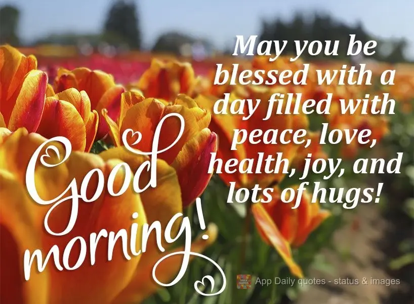 May you be blessed with a day filled with peace, love, health, joy, and lots of hugs!  Good morning! 