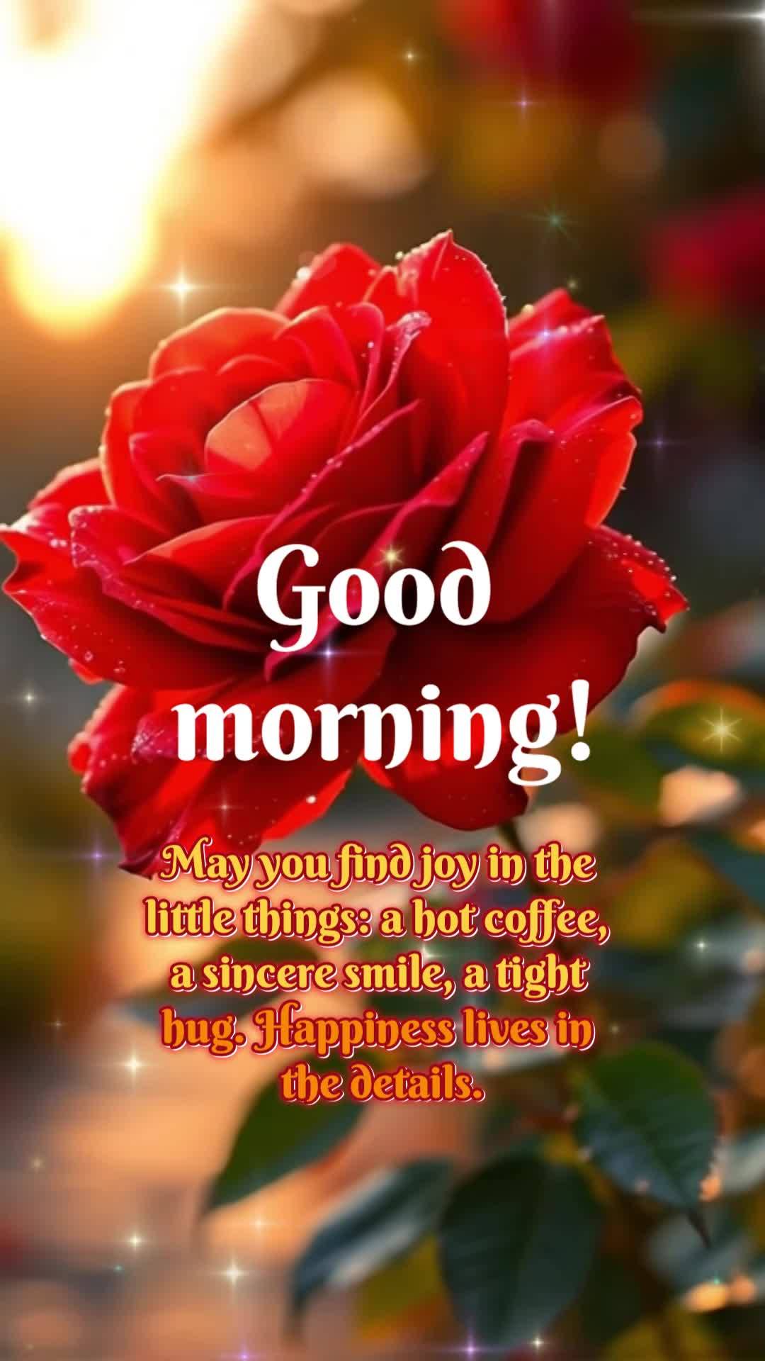 May you find joy in the little things: a hot coffee, a sincere smile, a tight hug. Happiness lives in the details. Good morning!