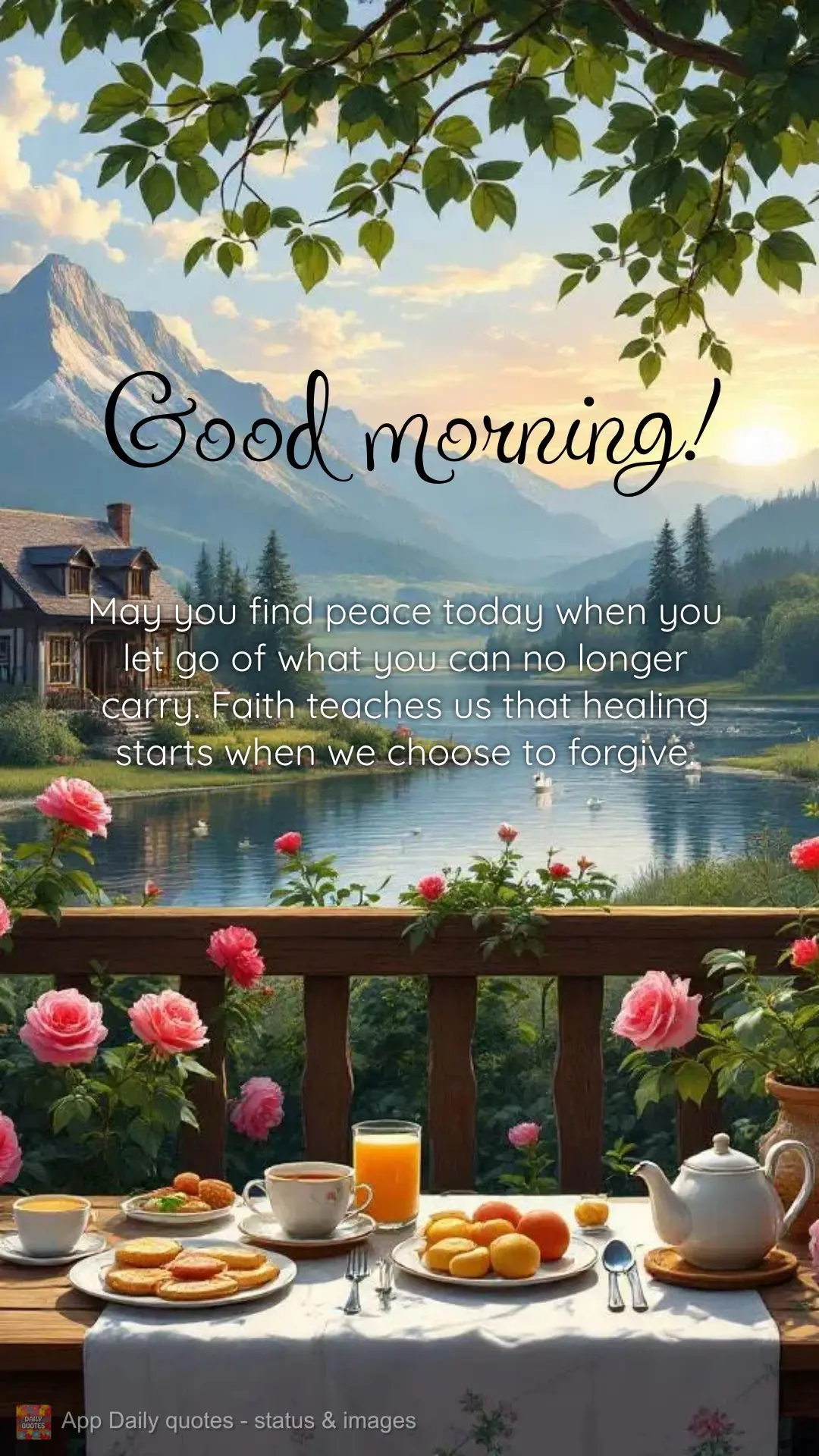 May you find peace today when you let go of what you can no longer carry. Faith teaches us that healing starts when we choose to forgive. Good morning!...