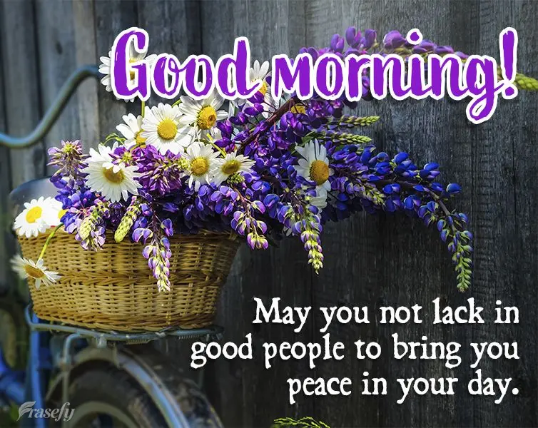 May you not lack good people to bring you peace in your day. Good morning!