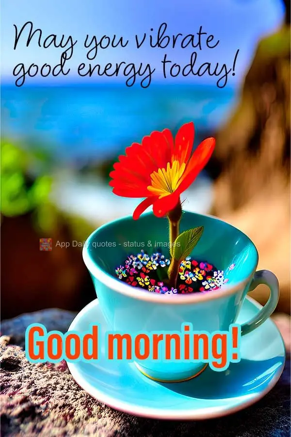 May you vibrate good energy today! Good morning!