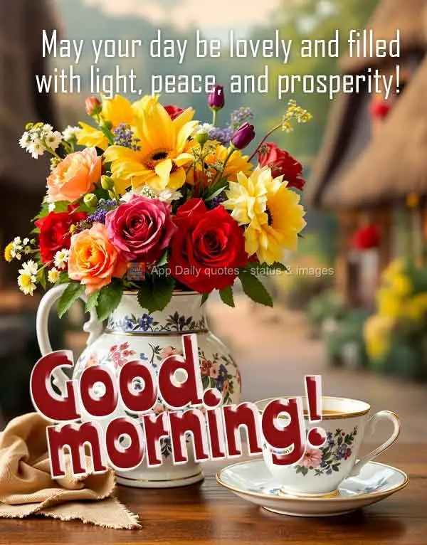May your day be lovely and filled with light, peace, and prosperity! Good morning!