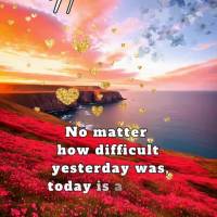 No matter how difficult yesterday was, today is a new day to start over and do everything different. Have a blessed day!
