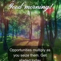 Opportunities multiply as you seize them. Get started today. Have a good morning!