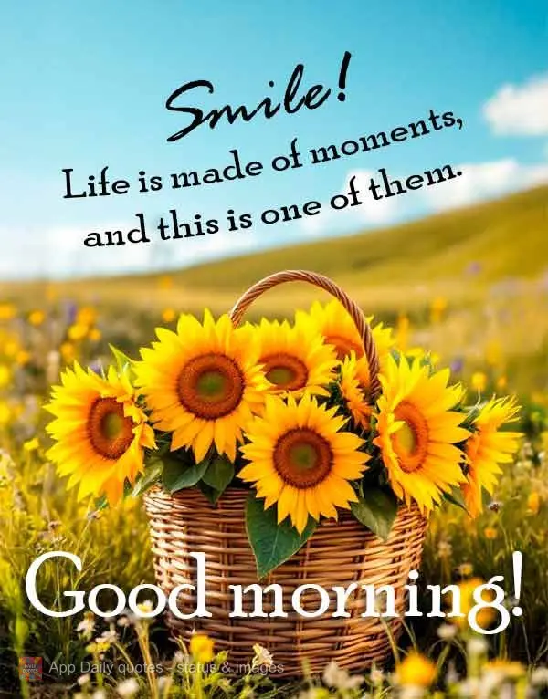 Smile! Life is made of moments, and this is one of them. Good morning!