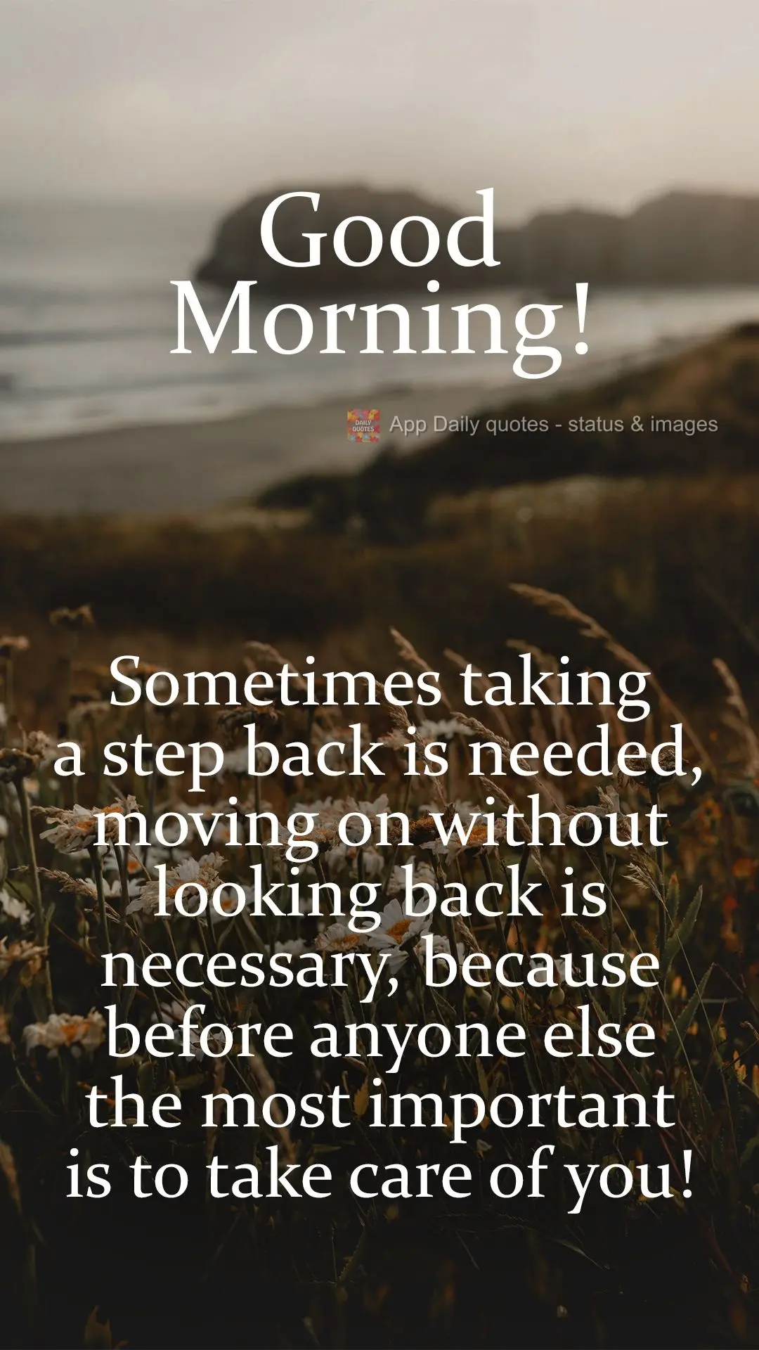 Sometimes taking a step back is needed. Sometimes going ahead without looking back is necessary, because before anything else the most important thing is...