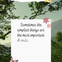 Sometimes the simplest things are the most important. A smile, a hug, a friend's words can transform someone's day and make all the difference. Good morn...