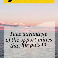 Take advantage of the opportunities that life places in your path. You deserve to be happy! Have a good day!