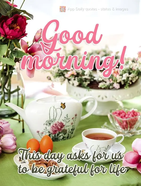 This day asks for us to be grateful for life and for the blessings received!  Good morning! 