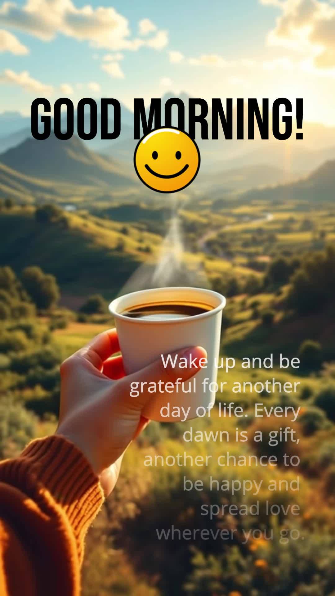 Wake up and be grateful for another day of life. Every dawn is a gift, another chance to be happy and spread love wherever you go. Good morning!