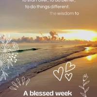 The week is only beginning and with it comes a chance to start over, to do better, to do things different. May we have the wisdom to face the challenges ...