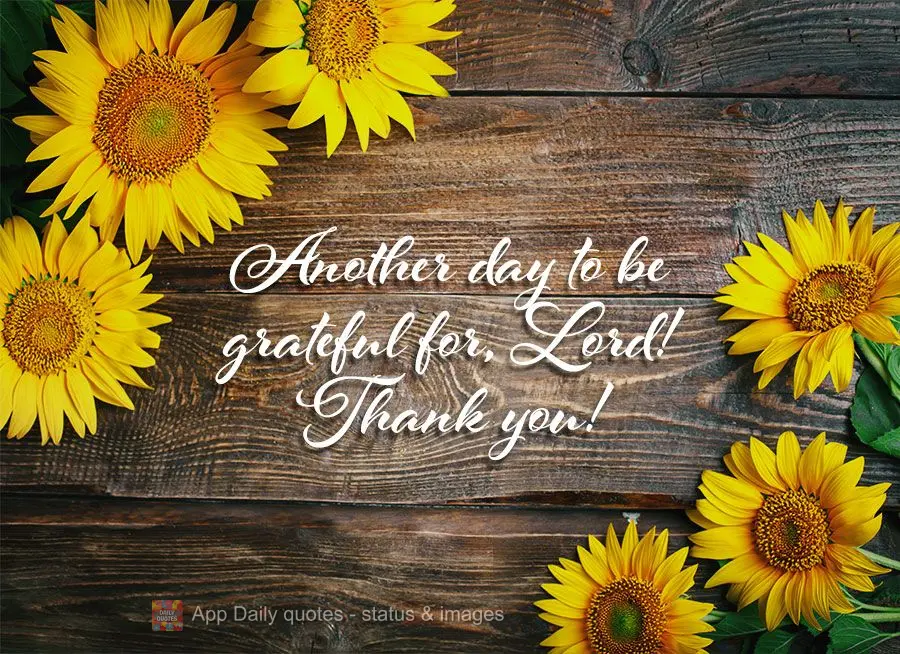 Another day to be grateful for, Lord! Thank you!
