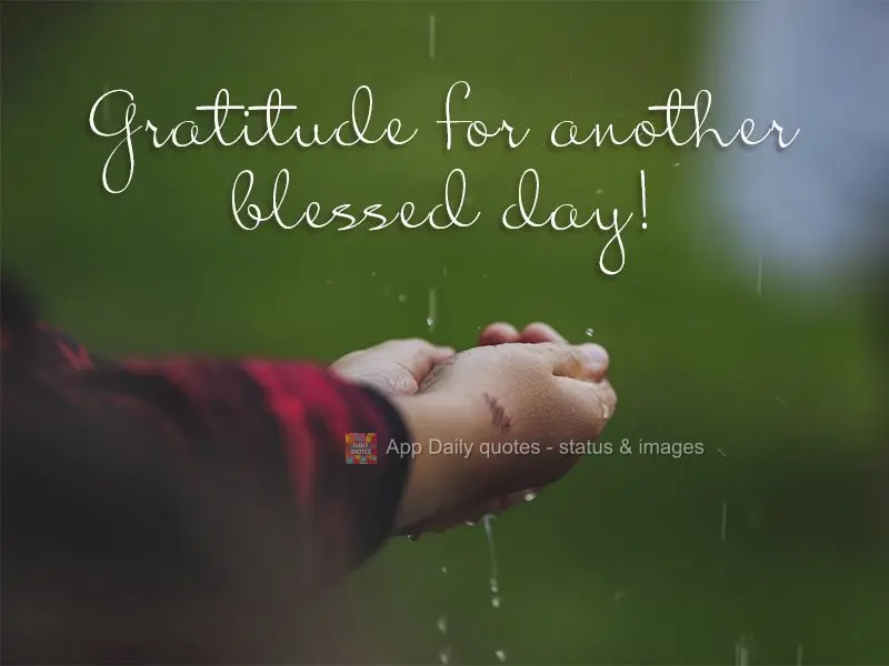 Gratitude for another blessed day!