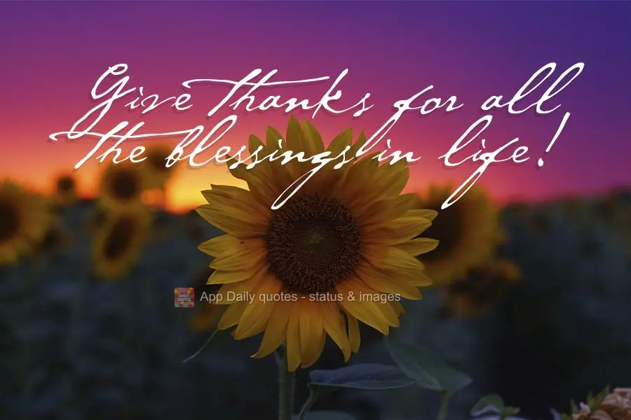 Give thanks for all the blessings in life!