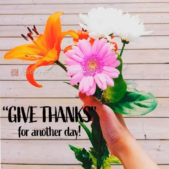 Give thanks for another day!