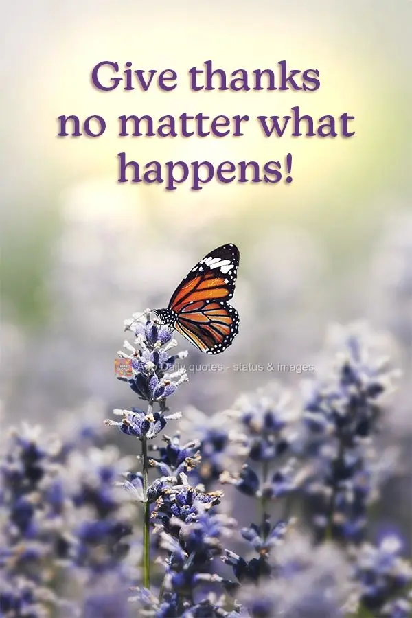Give thanks no matter what happens!