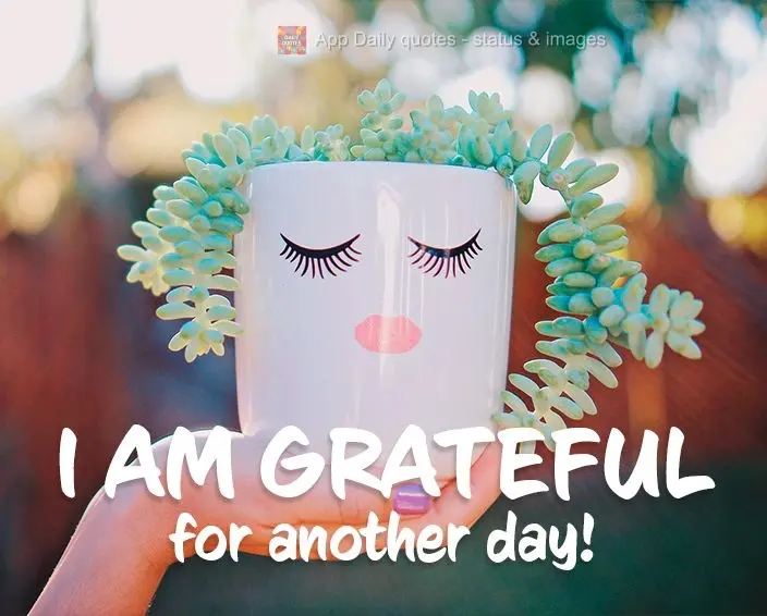 I am grateful for another day!