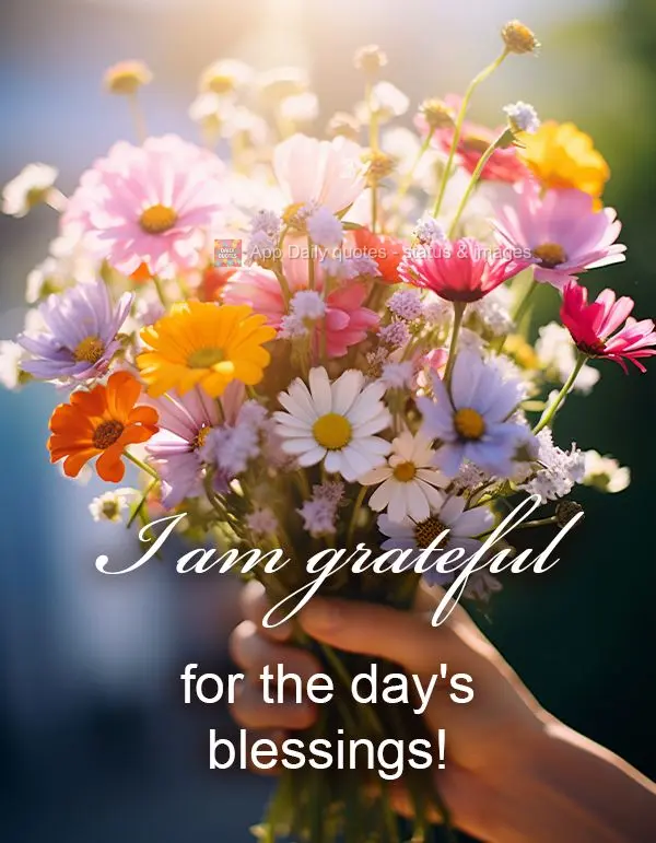 I am grateful for the day's blessings!