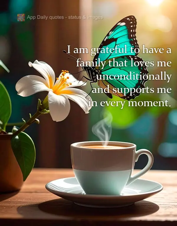 I am grateful to have a family that loves me unconditionally and supports me in every moment.